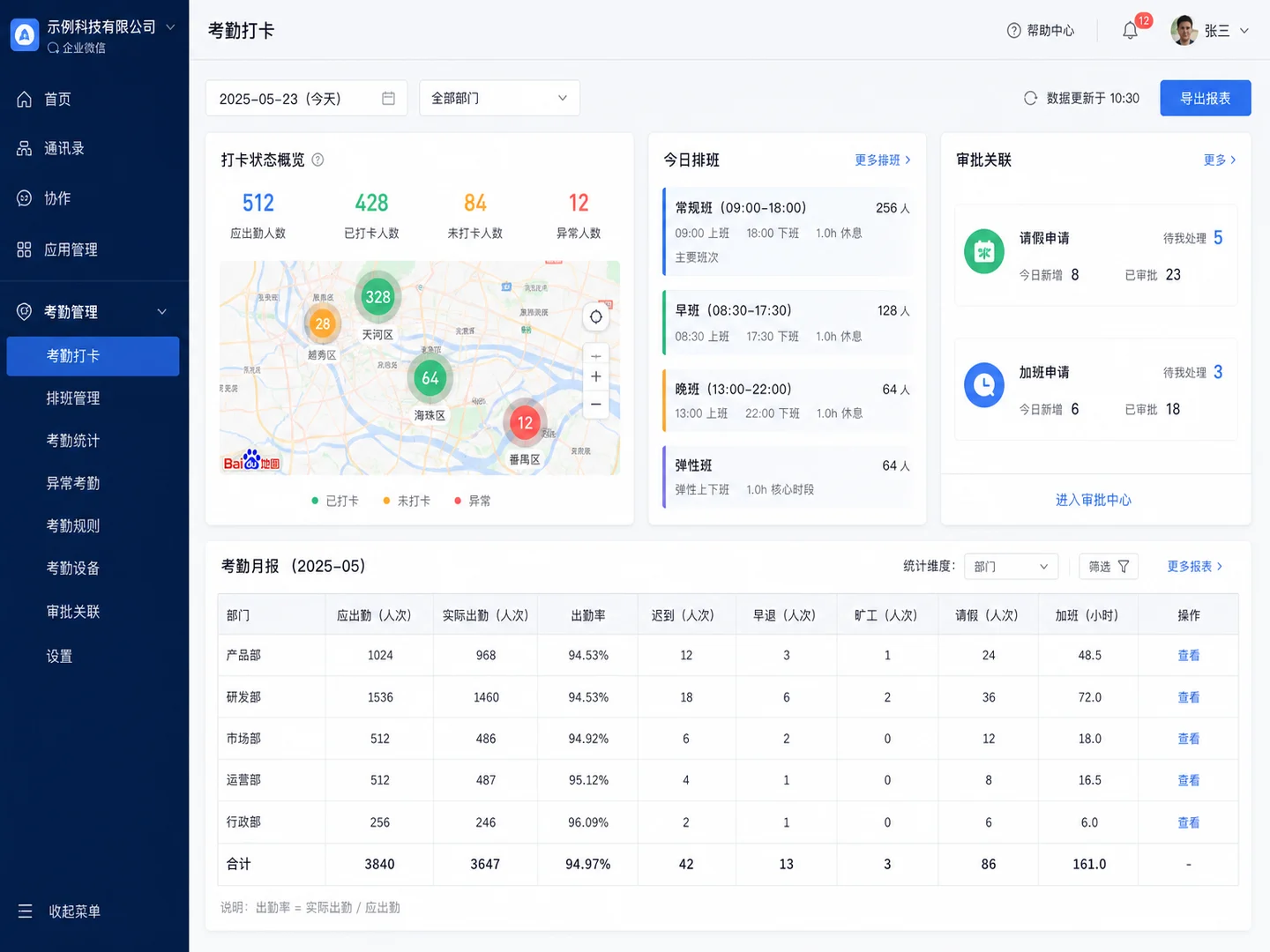 考勤打卡